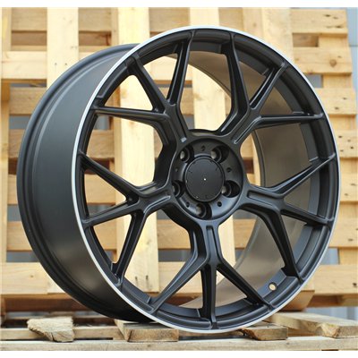 R19x9.5  5X112  ET  45  66.56  FBX120  Satin Black+Silver Lip (SBSL)  For MERCEDES  (K3)  (HYBRID FORGED Rear+Front)