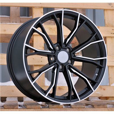 R19x9.5  5X112  ET  38  66.6  A5385  (XFE290)  Black Half Matt (BLHM)  For BMW  (P1)  (Rear+Front (With polished LIP))