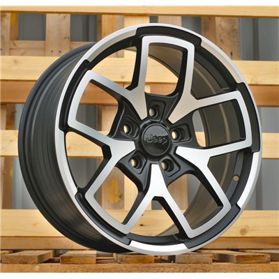 R18x8  5X127  ET  35  71.5  FBX373  Black Polished Half Matt (MBHM)  For JEEP  (Z4)  (HYBRID FORGED)