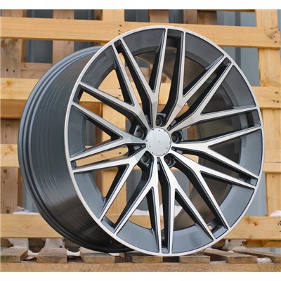 R22x10  5X112  ET  55  66.6  FBX387  Grey Polished (MG)  For MERCEDES  (Z5)  (HYBRID FORGED Rear+Front)