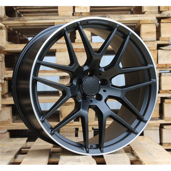 R22x10  5X112  ET  46  66.6  FE115  (L1622)  Black Half Matt+Polished Lip (BLHMPL)  For MERCEDES  (K4+P1+Z6)  (Rear+Front)