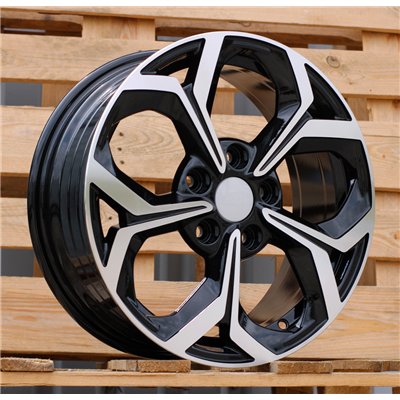 R16x6.5  5X114.3  ET  50  67.1  FE175  (YF5694)  Black Polished (MB)  For KIA  (P2+Z6)  (HYBRID FORGED)