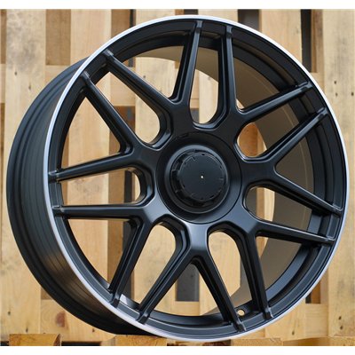 R18x8  5X112  ET  43  66.6  FE195  Black Half Matt+Polished Lip (BLHMPL)  For MERCEDES  (P2)