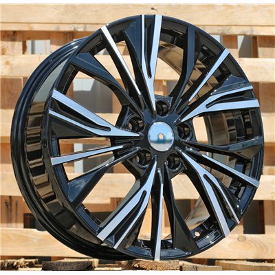 R18x7  5X114.3  ET  47  66.1  FE224  (QC1550)  Black Polished (MB)  For NISSAN  (P1)