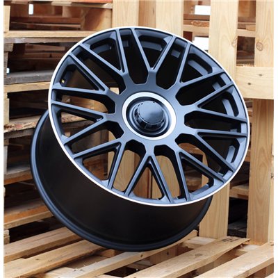 R20x8.5  5X112  ET  62.5  66.6  FE230  Black half matt+Polished lip+Engraved Cap (BLHMPLG)  For MERCEDES  (P)  ((Front)GLE-Class