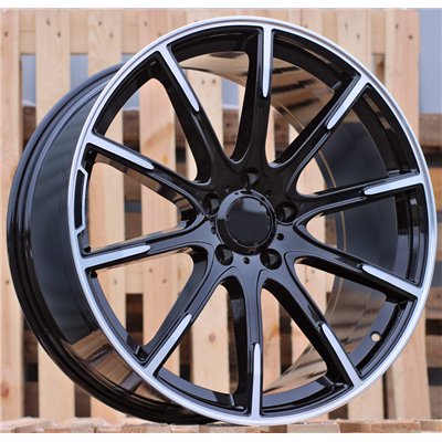 R20x8.5  5X112  ET  35  66.6  FE236  (K1117)  Black Polished (MB)  For MERCEDES  (P2)  (New BRABUS Style (Rear+Front))