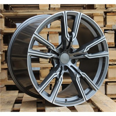 R21x11.5  5X120  ET  37  74.1  H5033  Grey Polished (MG)  For BMW  (Rear+Front)