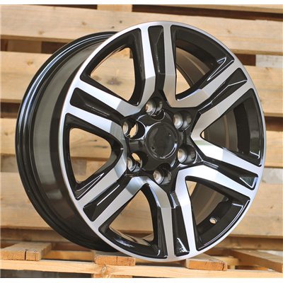 R17x7.5  6X139.7  ET  25  106.1  H718F  Black Polished (MB)  For TOYOTA  (K7)  (HYBRID FORGED)