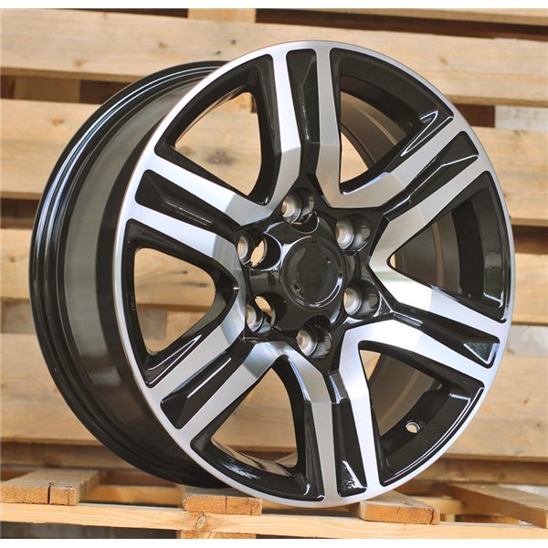 R17x7.5  6X139.7  ET  25  106.1  H718F  Black Polished (MB)  For TOYOTA  (K7)  (HYBRID FORGED)