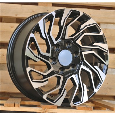 R18x8  6X139.7  ET  25  106.1  H964F  Black Polished (MB)  For 4X4  (K7)  (HYBRID FORGED)