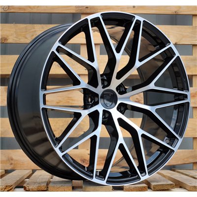 R21x9.5  5X112  ET  26  66.5  3S1067  Black Polished (MB)  For PORSCHE  (K4)  (HYBRID FORGED(Rear+Front))