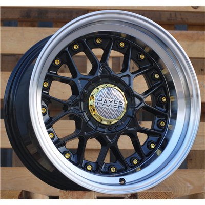 R17x8  10X112/120  ET  30  74.1  HX025  (LU1880)  Black+Polished Lip (BLPL)  For HAXER  (P1)