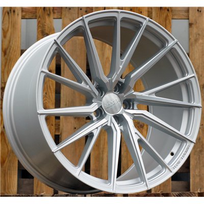 R21x10.5  5X112  ET  40  66.5  HX06F  Polished Silver Half Matt (MSHM)  For HAXER  (K2+P2)  (HYBRID FORGED (AKC 150 Eur) (Front+