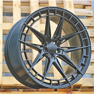 R22x9  5X112  ET  30  66.5  HX046F  Black Half Matt (BLHM)  For HAXER  (A)  (HYBRID FORGED Rear+Front)