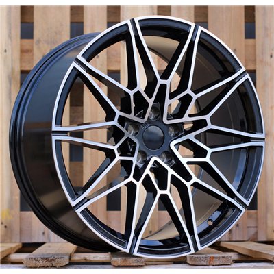R18x8  5X120  ET  35  72.6  I0293  (8375F)  Black Polished (MB)  For BMW  (Z5)  (Rear+Front)