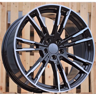 R20x9  5X112  ET  44  66.6  A7065  (BY1356)  Black Polished (MB)  For BMW  (Z3)  (Rear+Front)