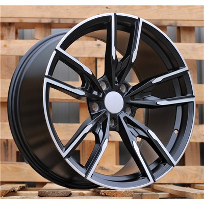 R19x9.5  5X112  ET  38  66.6  I5478  Black Polished Half Matt (MBHM)  For BMW  (P1+Z3)  (Rear+Front)