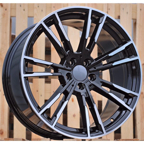 R19x9.5  5X120  ET  38  72.6  A7065  (IN7050)  Black Polished (MB)  For BMW  (K7)  (Rear+Front)