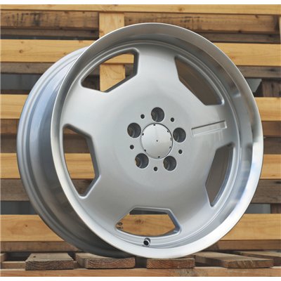 R18x8  5X112  ET  35  66.6  I5270  Silver+Polished Lip (SP)  For MERCEDES  (K7)  (MONOBLOCK Style)