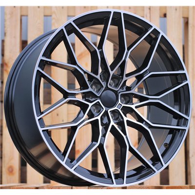 R20x9.5  5X120  ET  38  72.6  IN292  (IN0292)  Black Polished (MB)  For BMW  (P1+P2+Z5)  (Rear+Front)