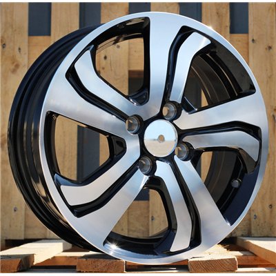 R15x6  4X100  ET  53  56.1  L1236  Black Polished (MB)  For HONDA  (P1)