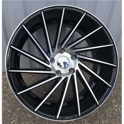 R19x9.5  5X120  ET  38  72.6  LU589  (M7R)  Black Polished (MB)  For RACINGLINE  (K7)  ((AKC 60 Eur) Style Vossen (Right side))