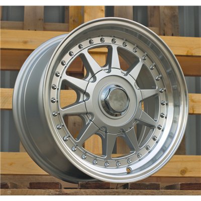 R15x7  4X100  ET  25  57.1  LU920  Silver+Polished Lip (SP)  For RACINGLINE  (P1)