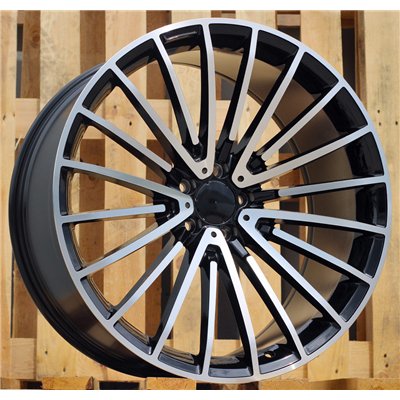 R20x8.5  5X112  ET  38  66.6  MR532  (FBX122)  Black Polished (MB)  For MERCEDES  (K7)  (HYBRID FORGED Front+Rear)