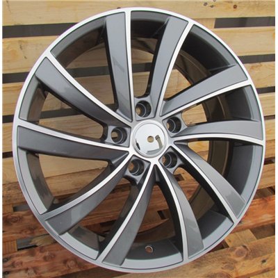 R18x7.5  5X112  ET  45  57.1  SK523  (FE025)  Grey Polished+Powder Coating (MGPC)  For SKODA  (P1)