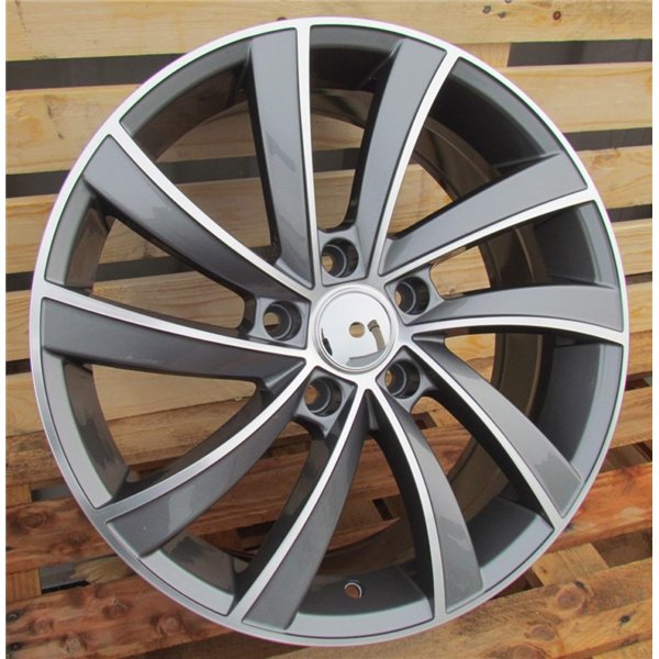 R18x7.5  5X112  ET  45  57.1  SK523  (FE025)  Grey Polished+Powder Coating (MGPC)  For SKODA  (P1)