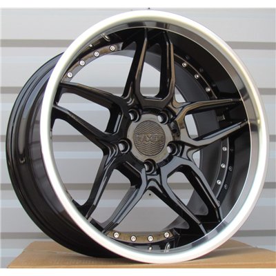 R19x10  5X120  ET  40  72.6  SSA01  (HX030)  Black+Polished Lip (BLPL)  For HAXER  (P+Z3+Z2)  (Rear+Front)