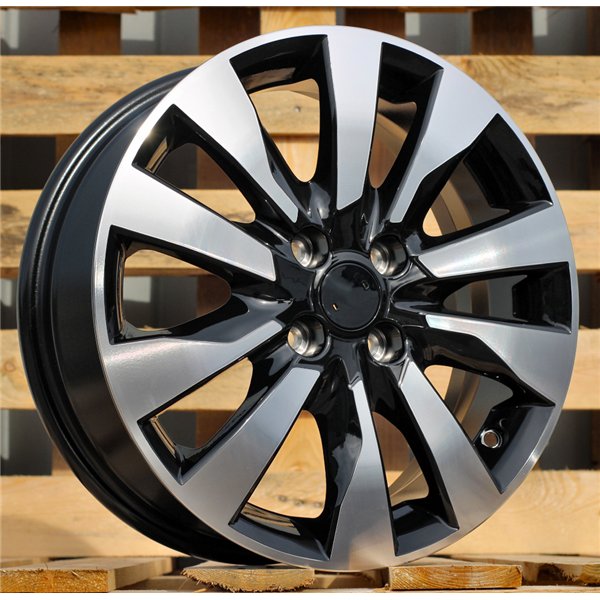 R16x6  4X100  ET  45  60.1  W1785  Black Polished (MB)  For RACINGLINE  (Z5)