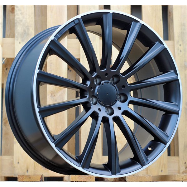 R18x7.5  5X112  ET  44  66.6  B1048  Black Half Matt+Polished Lip (BLHMPL)  For MERCEDES  (Z1+Z3+Z6)