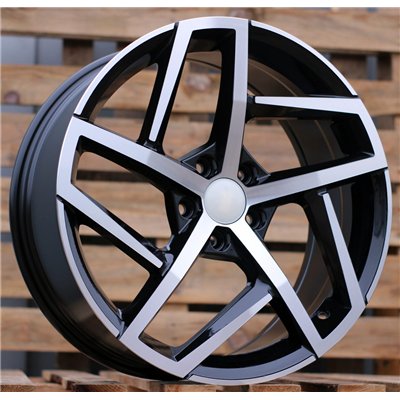 R19x8  5X112  ET  45  57.1  XE442  (BK5717)  Black Polished (MB)  For VOLKSWAGEN  (K4)  ((AKC 85 Eur))