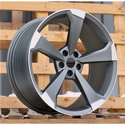 R18x8  5X112  ET  45  66.5  XE351  (BY1491)  Grey Polished Half Matt (MGHM)  For AUDI  (Z3)