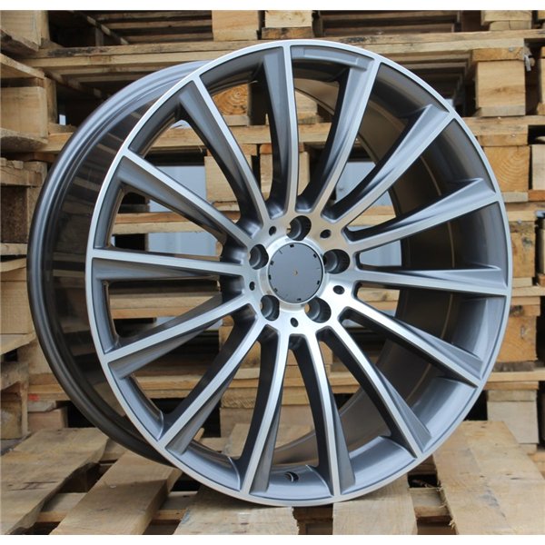 R19x8.5  5X112  ET  43  66.6  B1048  Grey Polished (MG)  For MERCEDES  (Z1)  (Rear+Front)