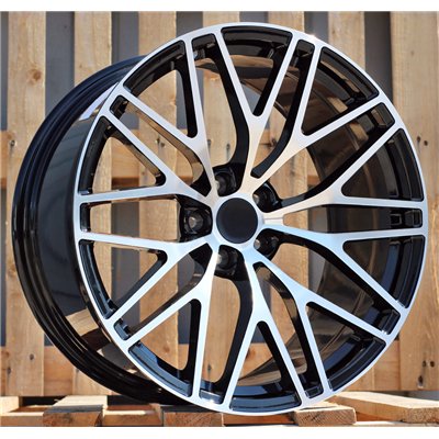 R20x9  5X112  ET  26  66.5  XFRGW5697  Black Polished (MB)  For PORSCHE  (K3)  (FORGED (Rear+Front))