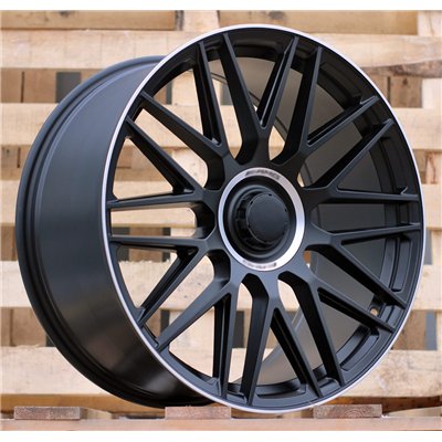 R20x8.5  5X112  ET  38  66.6  Y0207  (FBX161)  Black Half Matt+Polished Lip (BLHMPL)  For MERCEDES  (A)  (HYBRID FORGED Rear+Fro