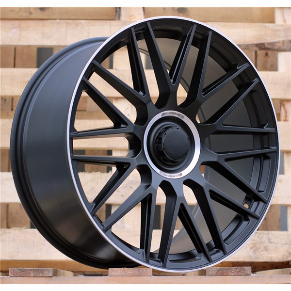 R20x8.5  5X112  ET  38  66.6  Y0207  (FBX161)  Black Half Matt+Polished Lip (BLHMPL)  For MERCEDES  (A)  (HYBRID FORGED Rear+Fro