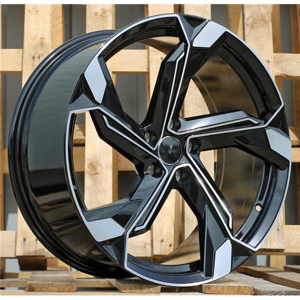 R23x10  5X112  ET  20  66.5  Y1201  (FBX150)  Black Polished (MB)  For AUDI  (K7)  (HYBRID FORGED)