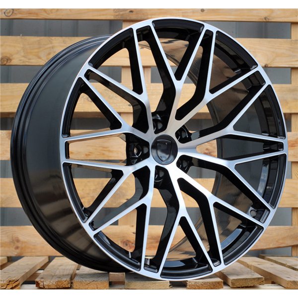 R20x10.5  5X130  ET  64  71.6  3S1067  (H3082F)  Black Polished (MB)  For PORSCHE  (K8)  (HYBRID FORGED)