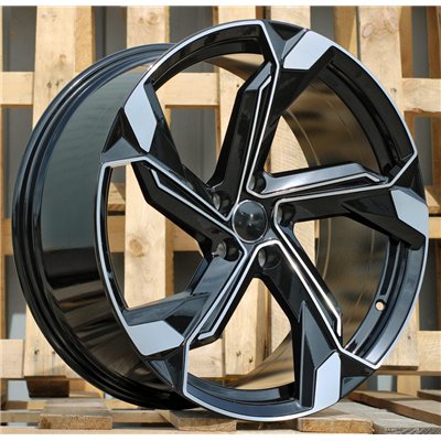 R18x8  5X112  ET  40  66.5  Y1201  (IN5633)  Black Polished (MB)  For AUDI  (K8)