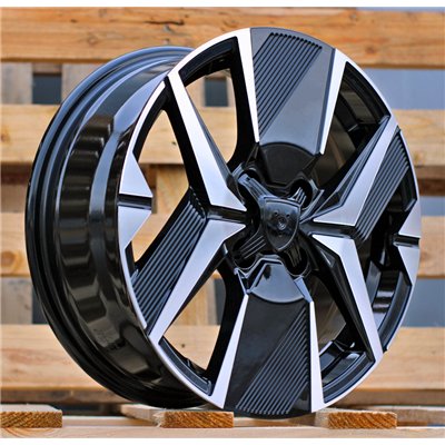 R16x6.5  4X108  ET  32  65.1  Y1256  Black Polished (MB)  For PEUGEOT  (R+D5)  (NEW Model)