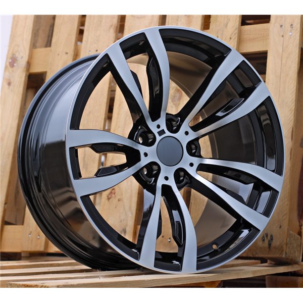 R20x11  5X120  ET  37  74.1  B1057  Black Polished (MB)  For BMW  (P)  (REAR+FRONT)