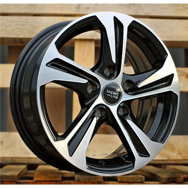 R15x6  5X100  ET  40  57.1  B1242  Black Polished (MB)  For RACINGLINE  (K2+Z7)