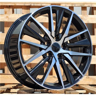 R17x7  5X114.3  ET  43  60.1  B1638  (FBX224)  Black Polished (MB)  For TOYOTA  (M)  (HYBRID FORGED)