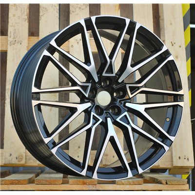 R22x9.5  5X112  ET  35  66.56  B5771  (FBX268)  Black Polished (MB)  For BMW  (M)  (HYBRID FORGED Rear+Front)
