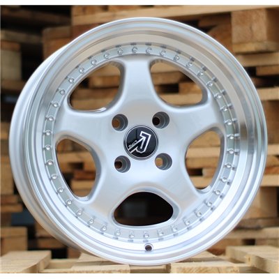 R14x7  4X100  ET  20  67.1  BK660  Silver+Polished Lip (SP)  For BMW  (R)