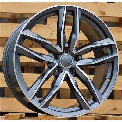 R18x8  5X112  ET  45  66.5  BK690  Grey Polished (MG)  For AUDI  (K4+M)