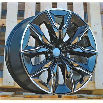 R21x9  5X112  ET  24  66.5  H3447F  Black Polished (MB)  For BMW  (K3)  (HYBRID FORGED Rear+Front)